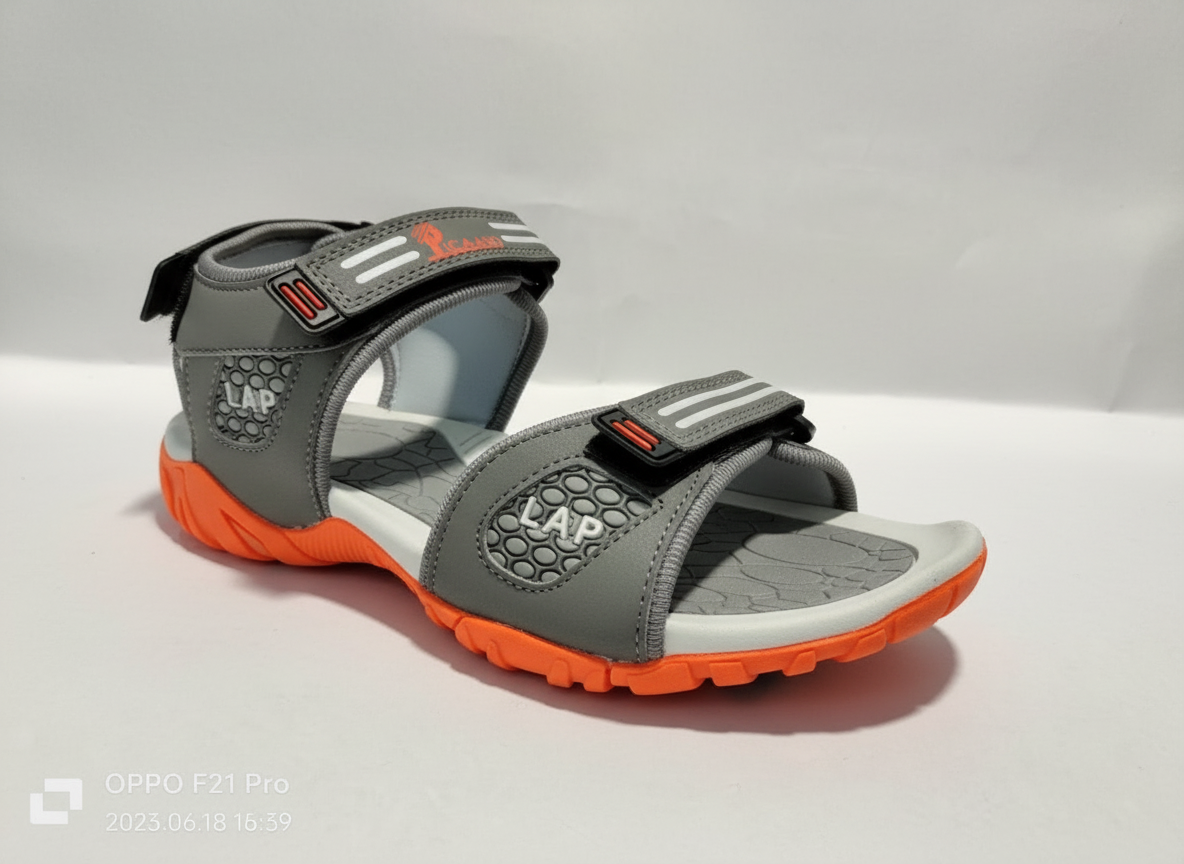Grey and Orange Sandals