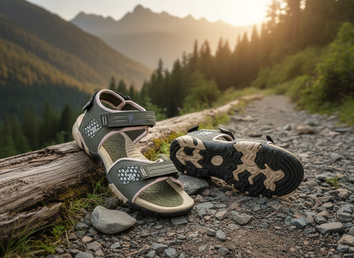 LAP Multi-Terrain Comfort Sandals in outdoor hiking setting