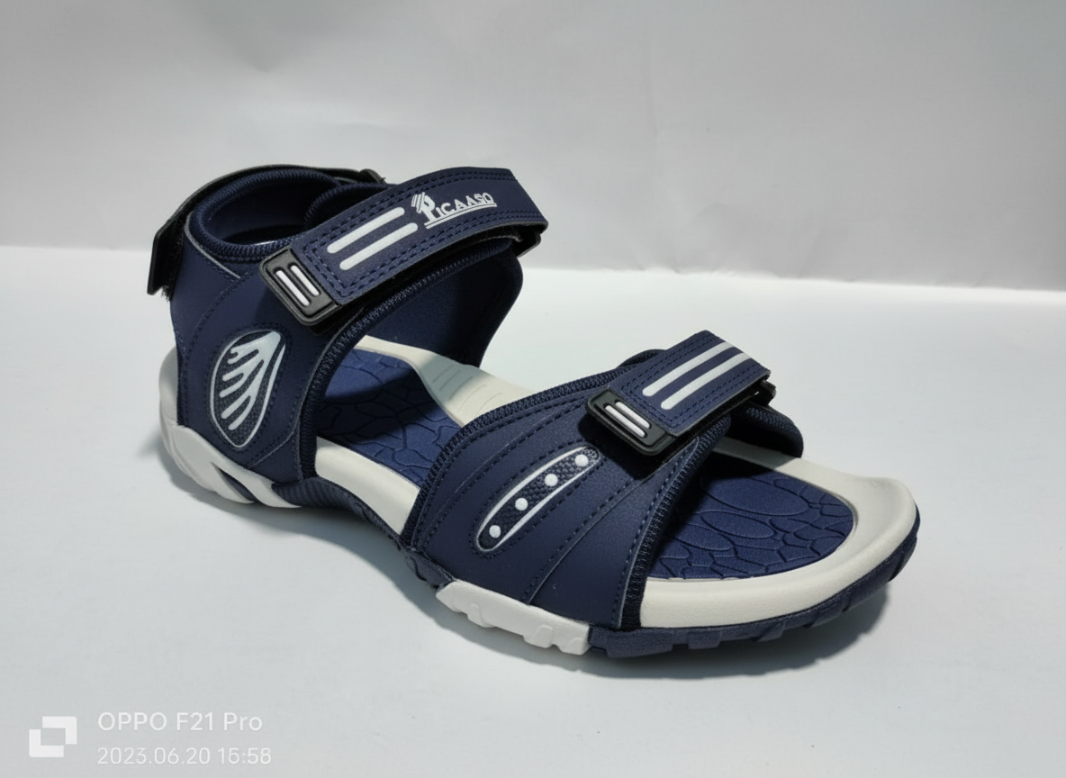 Navy Blue and White Sandals