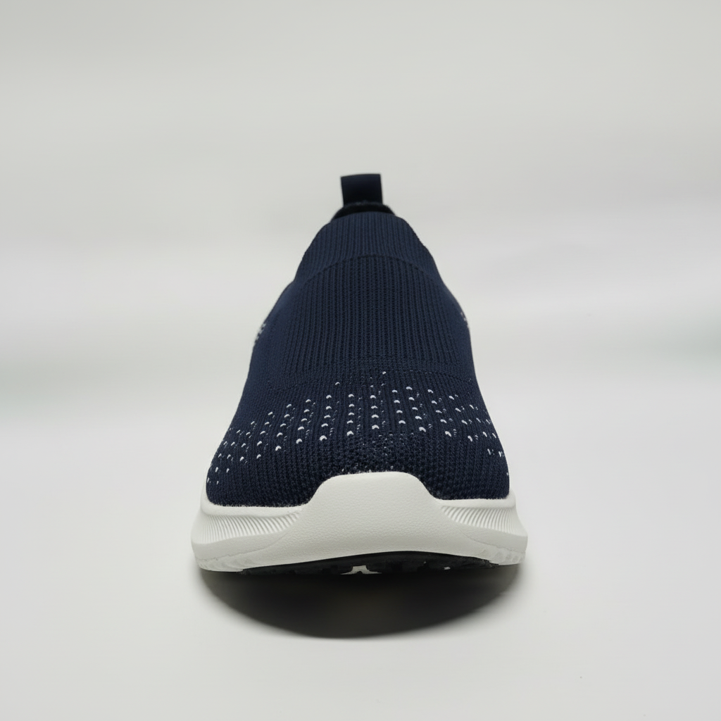 Navy blue knit slip-on front view